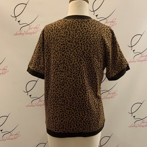 Eccobay.  Size Small.  Animal Print Stretch Pullover Sweater with Bindings.  B12 - Picture 6 of 7